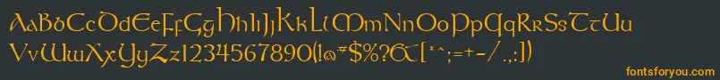 フォントKeltNormal – 黒い背景にオレンジの文字