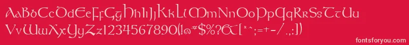 KeltNormal Font – Pink Fonts on Red Background