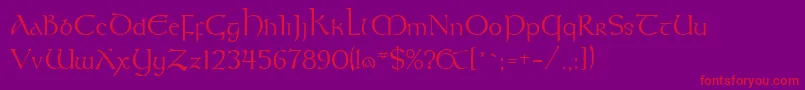 KeltNormal-Schriftart – Rote Schriften auf violettem Hintergrund