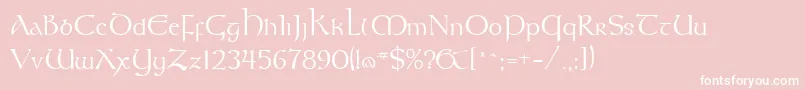 KeltNormal-Schriftart – Weiße Schriften auf rosa Hintergrund