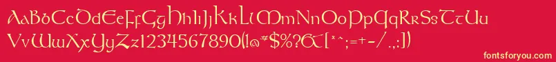 KeltNormal Font – Yellow Fonts on Red Background