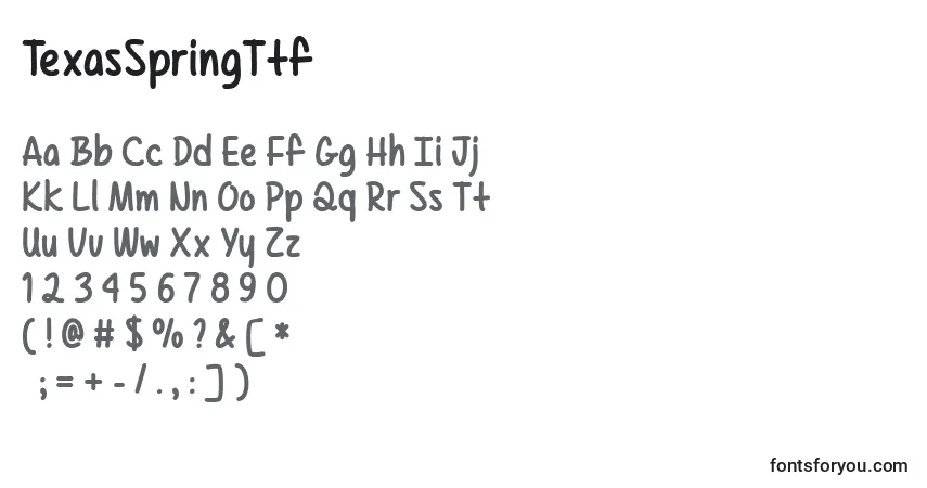 TexasSpringTtf Font – alphabet, numbers, special characters