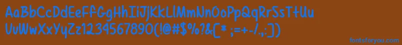 フォントTexasSpringTtf – 茶色の背景に青い文字