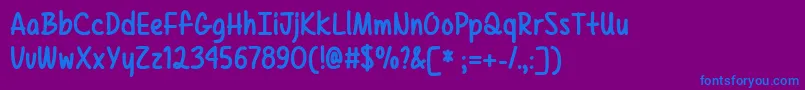 フォントTexasSpringTtf – 紫色の背景に青い文字