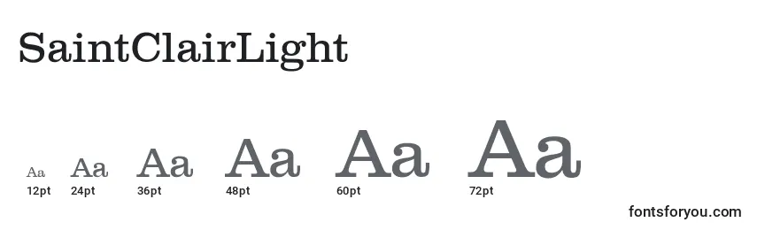 SaintClairLight Font Sizes