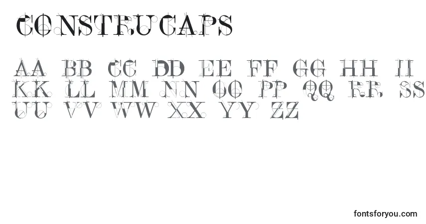 Construcaps-fontti – aakkoset, numerot, erikoismerkit