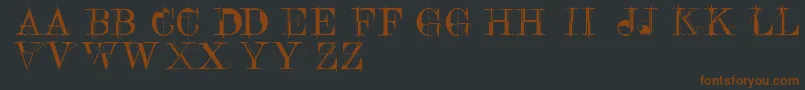 Construcaps-fontti – ruskeat fontit mustalla taustalla