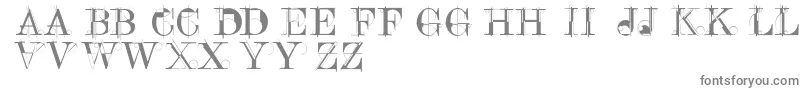 フォントConstrucaps – 白い背景に灰色の文字