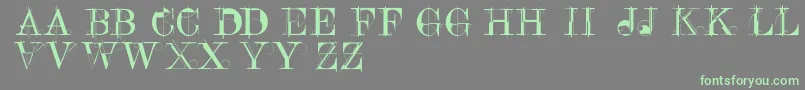 Construcaps Font – Green Fonts on Gray Background