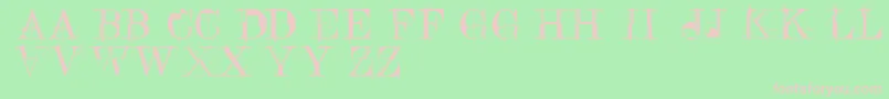 Construcaps Font – Pink Fonts on Green Background