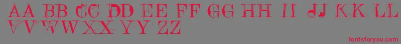 Construcaps Font – Red Fonts on Gray Background