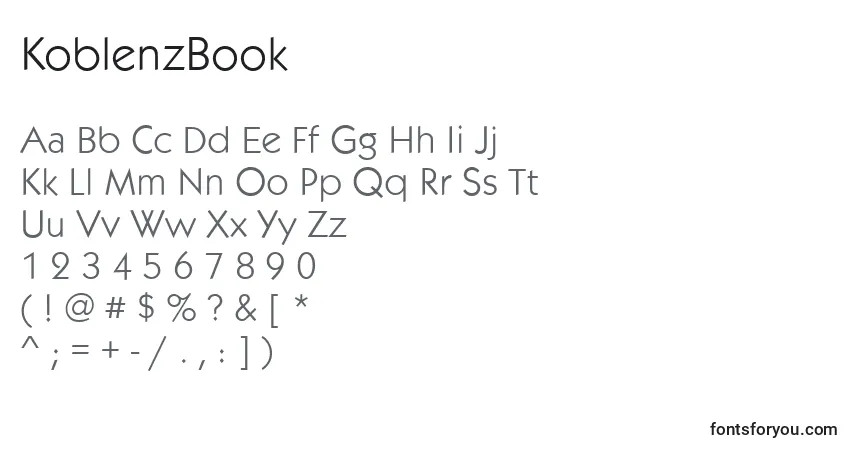 Шрифт KoblenzBook – алфавит, цифры, специальные символы