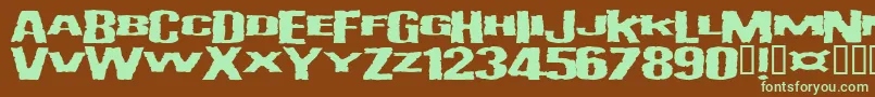 Vulgdop Font – Green Fonts on Brown Background