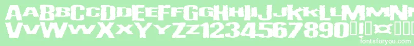 Vulgdop Font – White Fonts on Green Background