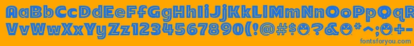 Arb218NbFinishedFreewareAn Font – Blue Fonts on Orange Background