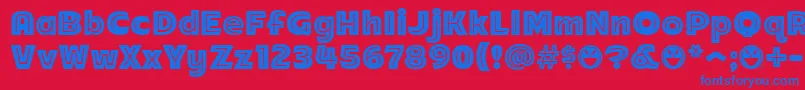 Arb218NbFinishedFreewareAn Font – Blue Fonts on Red Background