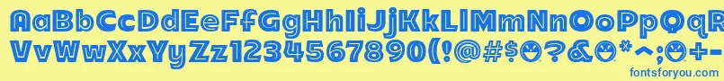 Arb218NbFinishedFreewareAn Font – Blue Fonts on Yellow Background