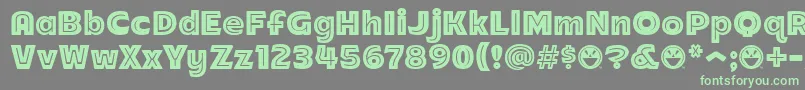 Arb218NbFinishedFreewareAn Font – Green Fonts on Gray Background