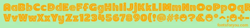 Arb218NbFinishedFreewareAn Font – Orange Fonts on Green Background