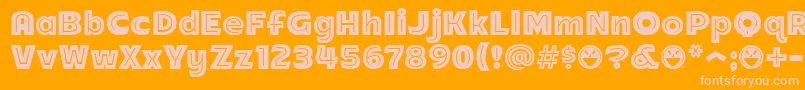 Arb218NbFinishedFreewareAn Font – Pink Fonts on Orange Background