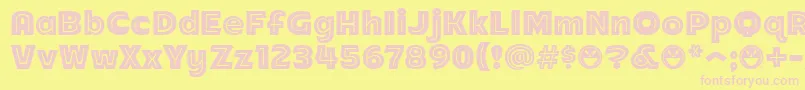 Arb218NbFinishedFreewareAn Font – Pink Fonts on Yellow Background