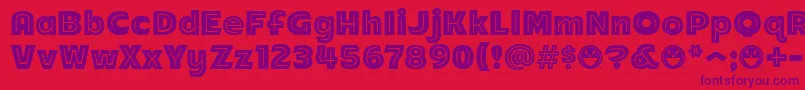 Arb218NbFinishedFreewareAn Font – Purple Fonts on Red Background