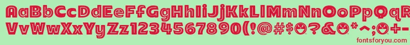 Arb218NbFinishedFreewareAn Font – Red Fonts on Green Background