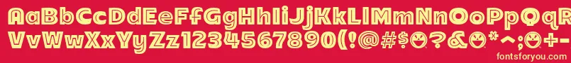 Arb218NbFinishedFreewareAn Font – Yellow Fonts on Red Background