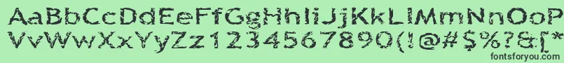 Шрифт Quinquefoliolate – чёрные шрифты на зелёном фоне