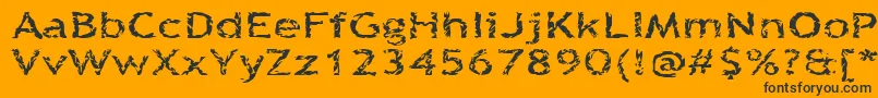 フォントQuinquefoliolate – 黒い文字のオレンジの背景
