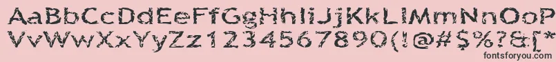 Quinquefoliolate-Schriftart – Schwarze Schriften auf rosa Hintergrund