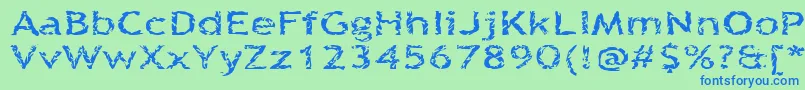 Шрифт Quinquefoliolate – синие шрифты на зелёном фоне