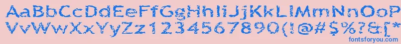 Шрифт Quinquefoliolate – синие шрифты на розовом фоне