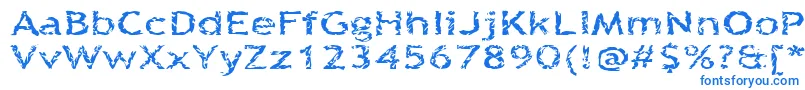 Fonte Quinquefoliolate – fontes azuis em um fundo branco