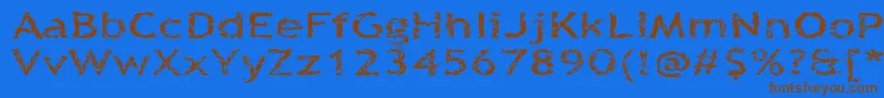 Шрифт Quinquefoliolate – коричневые шрифты на синем фоне