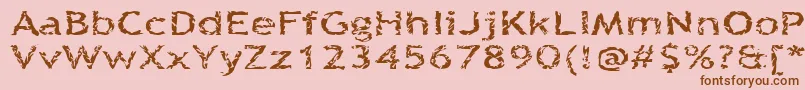 Quinquefoliolate-fontti – ruskeat fontit vaaleanpunaisella taustalla