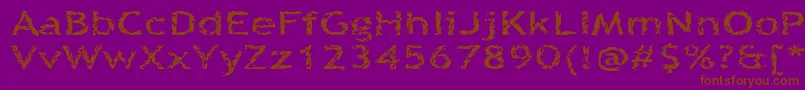 Quinquefoliolate-fontti – ruskeat fontit violetilla taustalla