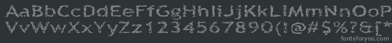 Quinquefoliolate-Schriftart – Graue Schriften auf schwarzem Hintergrund