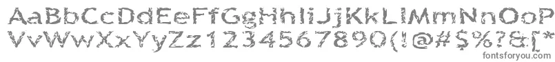 Quinquefoliolate-fontti – harmaat kirjasimet valkoisella taustalla