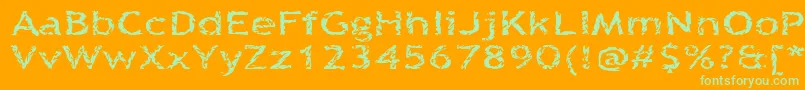 Quinquefoliolate-fontti – vihreät fontit oranssilla taustalla