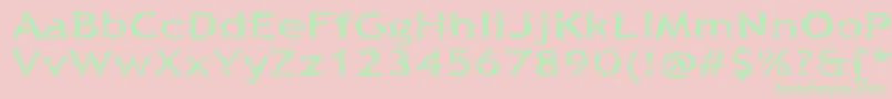 フォントQuinquefoliolate – ピンクの背景に緑の文字
