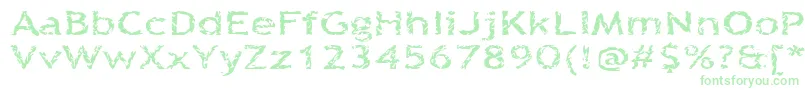 Quinquefoliolate-Schriftart – Grüne Schriften auf weißem Hintergrund