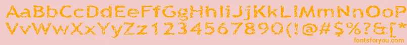 Quinquefoliolate-fontti – oranssit fontit vaaleanpunaisella taustalla