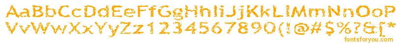 Quinquefoliolate-Schriftart – Orangefarbene Schriften auf weißem Hintergrund