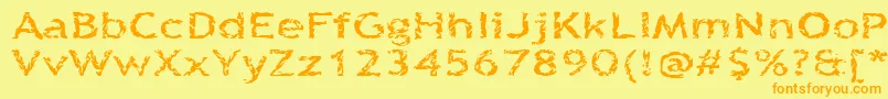 Quinquefoliolate-fontti – oranssit fontit keltaisella taustalla
