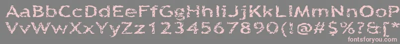 Quinquefoliolate-Schriftart – Rosa Schriften auf grauem Hintergrund