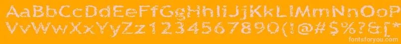 Quinquefoliolate Font – Pink Fonts on Orange Background