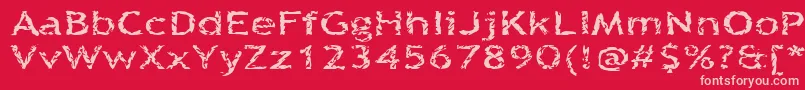 Quinquefoliolate-Schriftart – Rosa Schriften auf rotem Hintergrund