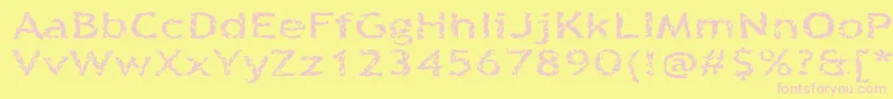 Шрифт Quinquefoliolate – розовые шрифты на жёлтом фоне