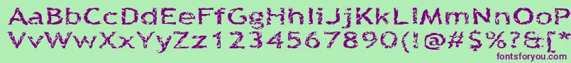 Шрифт Quinquefoliolate – фиолетовые шрифты на зелёном фоне